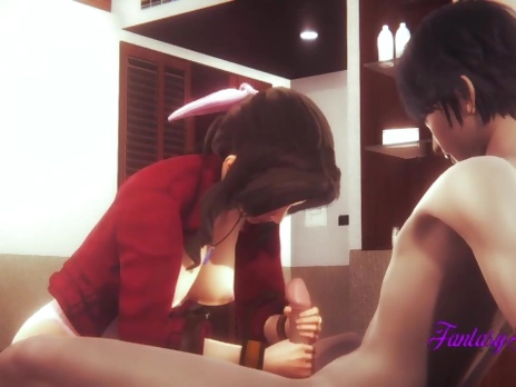 Final Fantasy VII Hentai 3D - Aerith makes her boy enjoy a lot