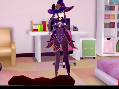 3D/Anime/Hentai, Genshin Impact: Mona has fun getting fucked by a big cock !!! (POV)