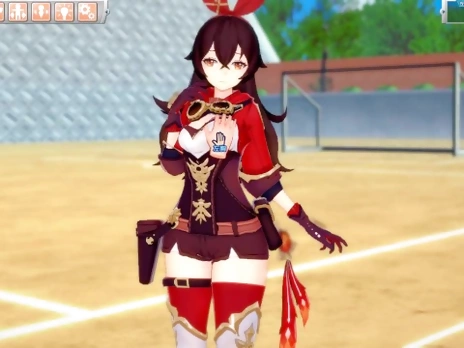 [Hentai Game Koikatsu! ]Have sex with Big tits Genshin Impact Amber.3DCG Erotic Anime Video.