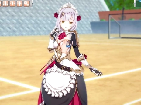 [Hentai Game Koikatsu! ]Have sex with Big tits Genshin Impact Noelle.3DCG Erotic Anime Video.