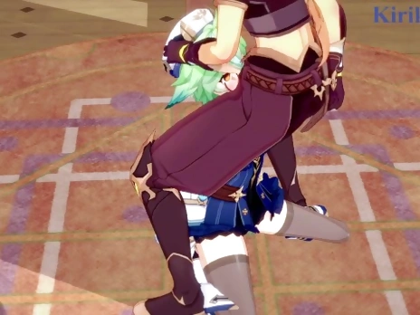 Sucrose and Aether have intense sex in the atelier. - Genshin Impact Hentai