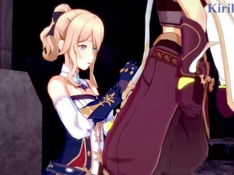 Jean Gunnhildr and Aether have intense sex in a deserted old castle. - Genshin Impact Hentai