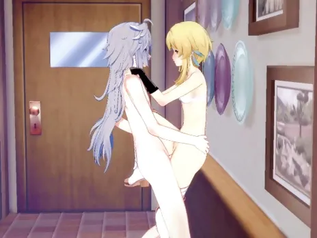 Genshin Impact Hentai - Lumine Fucked in different positions by Razor