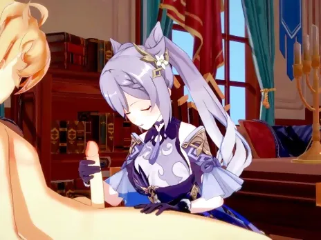 Genshin Impact Hentai - Aether x Ganyu Handjoob and fucked