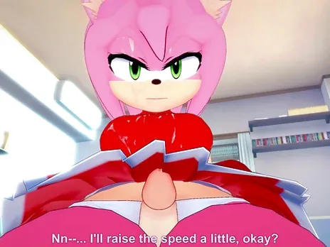 Amy Rose from Sonic Gives You A Footjob Furry Style