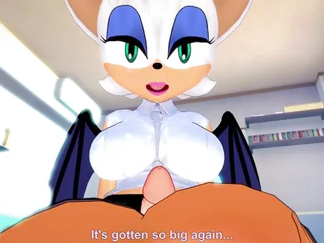 Rouge the Bat from Sonic Gives You A Footjob Furry Style