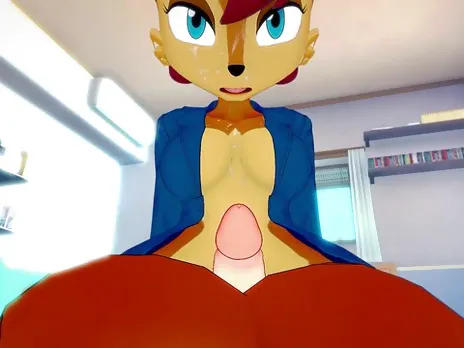 Sally Acorn from Sonic Gives You A Footjob Furry Style