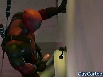 Deadpool 3D Urinal Wank And Fuck