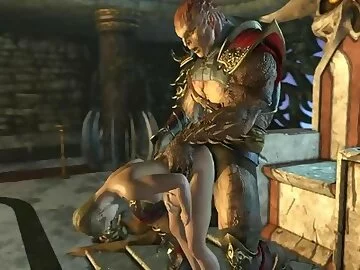 Cassie Cage and Shao Kahn Anal Creampie