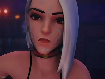 Ashe and Mercy Halloween Futa Blowjob