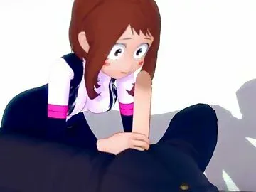 My hero academia Ochaco Uraraka loves taking and sucking cock ????!/ 3D Hentai