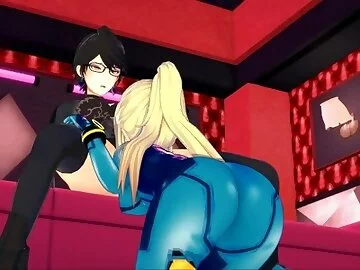 Bayonetta and Samus lesbian fuck - Super Smash Bros Hentai.