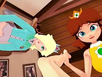 Futa Princess party - Rosalina, Daisy and Peach / Male Taker POV