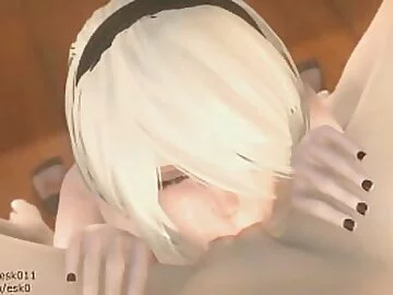 Nier Automata 2B Throatfuck