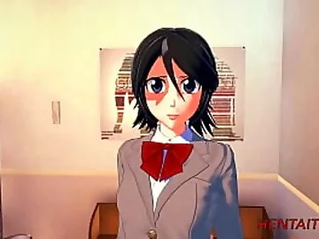 Bleach Hentai Hard - Rukia Suck Ichigo Dick and he cum 3 times in her mouth