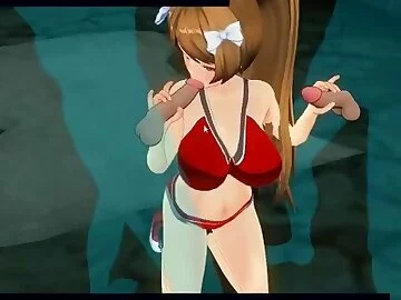 [CM3D2] - Dead Or Alive Hentai, Mai Shiranui Plays With Two Men