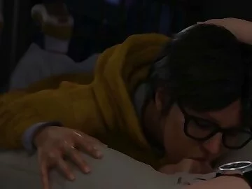 Valerie from Resident Evil Resistance Blowjob with Facial Cumshot