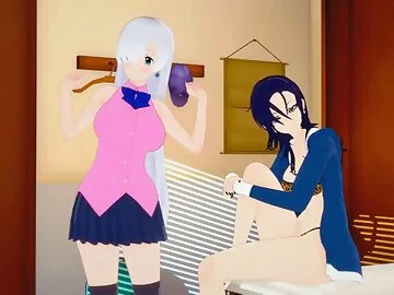 Seven Deadly Sins Hentai 3D (Lesbian) - Elizabeth x Merlin (Elizabeth X.)