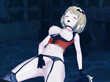 Vtuber Yozora Mel fingers herself in a haunted mansion.