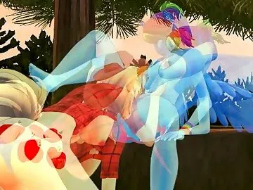 Rainbow Dash x Apple Jack adult version Hentai 3D