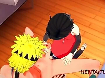 Boruto Naruto Hentai 3D - Sarada Handjob & Blowjob to Naruto and cum in her mouth - Hentai Hard Sex