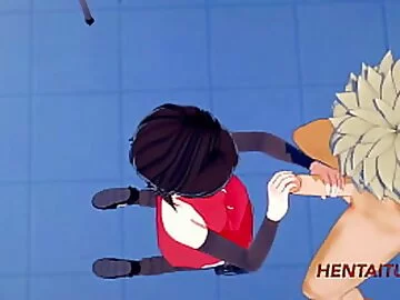 Boku no Hero Boruto Naruto Hentai 3D - Bakugou Katsuki & Sarada Uzumaki Sex at School - Animation Hard Sex Manga