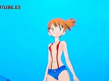 Pokemon Hentai 3D - Misty x Ash. Handjob, Blowjob & Fuck with cum inside - Anime Porn