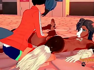 BNA Hentai 3D - Michiru suck and is fucking to a Horse - Anime Yiff Manga Japanese