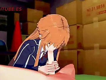 Sword Art Online Hentai 3D - Asuna x Kirito - Handjoob, Blowjob, Fucks with cum inside - Anime Manga Japanese Porn