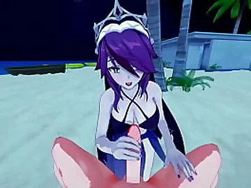 Rosaria gets POV fucked on the beach - Genshin Impact Hentai.