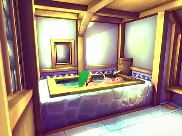 Zelda Hentai - Link Fucks Zelda in the bathtube
