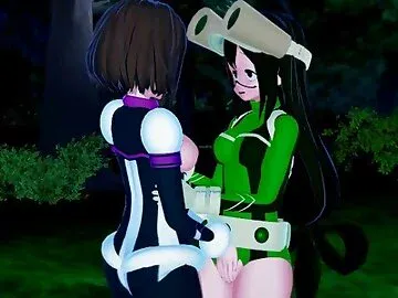 My Hero Academia Futa Ochaco x Froppy 3D Hentai
