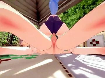 KEQING AND GANYU FOURSOME IN THE GARDENS - GENSHIN IMPACT PORN