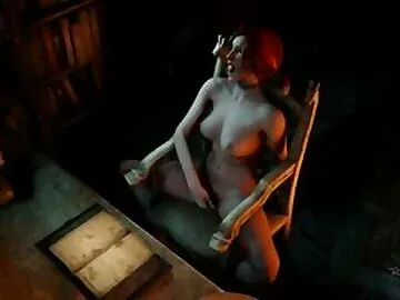 Triss masturbate in self-bondage (The Awakening)