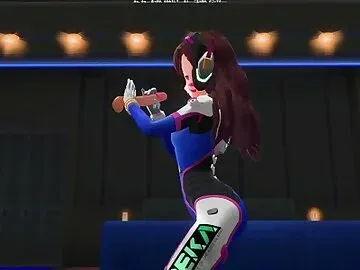 3D HENTAI D.VA jerks off your cock in the penthouse