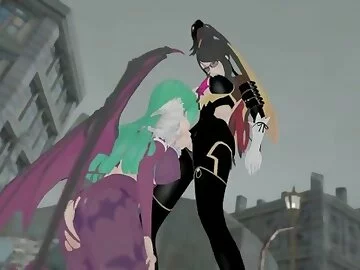 Futa ORGY with Bayonetta, Morrigan, Merlin HARD BANGING