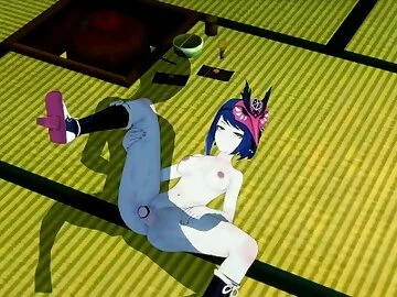 GENSHIN IMPACT Kujou Sara unstoppable sex session (3D HENTAI)