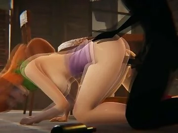 Scooby Doo - Velma and Daphne Halloween threesome - 3D Porn