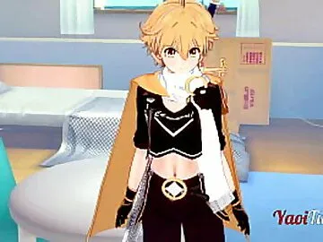Genshin Impact Yaoi Hentai - Aether and Diluc Having Sex - Twink anime characters Part 1/2