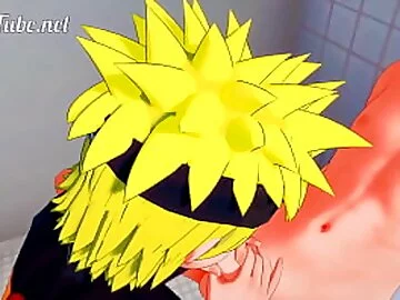 Naruto Yaoi Hentai 3D - Kiba x Naruto in a public To. First Time. Handjob, blowjob and Anal with multiple cums