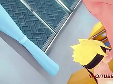Boruto Naruto Yaoi. Naruto, Sasuke, Kiba, Boruto. Handjob, blowjob & Bareback Compilation 1