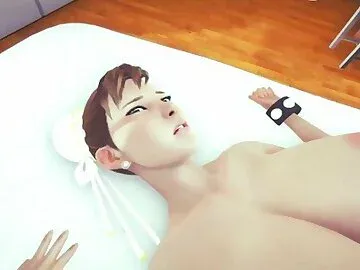 Street Fighter: Chun-li's MILF gets her huge breasts massaged