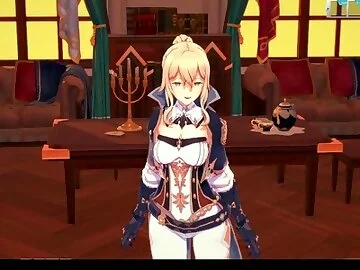 3D/Anime/Hentai, Genshin Impact: Jean takes a big cock in her Wet Pussy !! (POV) (Multiple Orgasms)