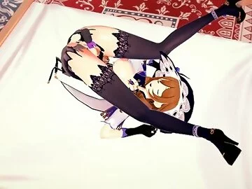Genshin Impact LISA evening fun with magic dildo and huge cock (3D HENTAI)