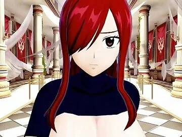 Fairy Tail BUSTY Erza wants her Pussy Creampied Hentai POV