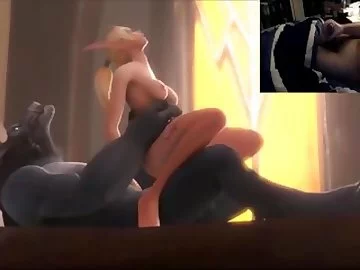 Let's Play: Masturbating to World of Warcraft Elf and Wolf Sex!