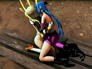 League of legends: Jinx X Lux Romance lesbian (FUTA)