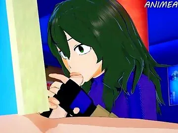 My Hero Academia Hentai: Setsuna Tokage Offers a Blowjob to Deku