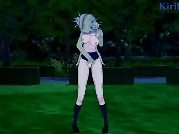 Himiko Toga masturbates in an empty park at night. - My Hero Academia Hentai