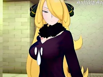 Cynthia gives you the price of winning the Pokemon League - Anime Hentai